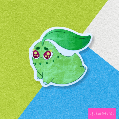 #152 precious chikorita transparent sticker