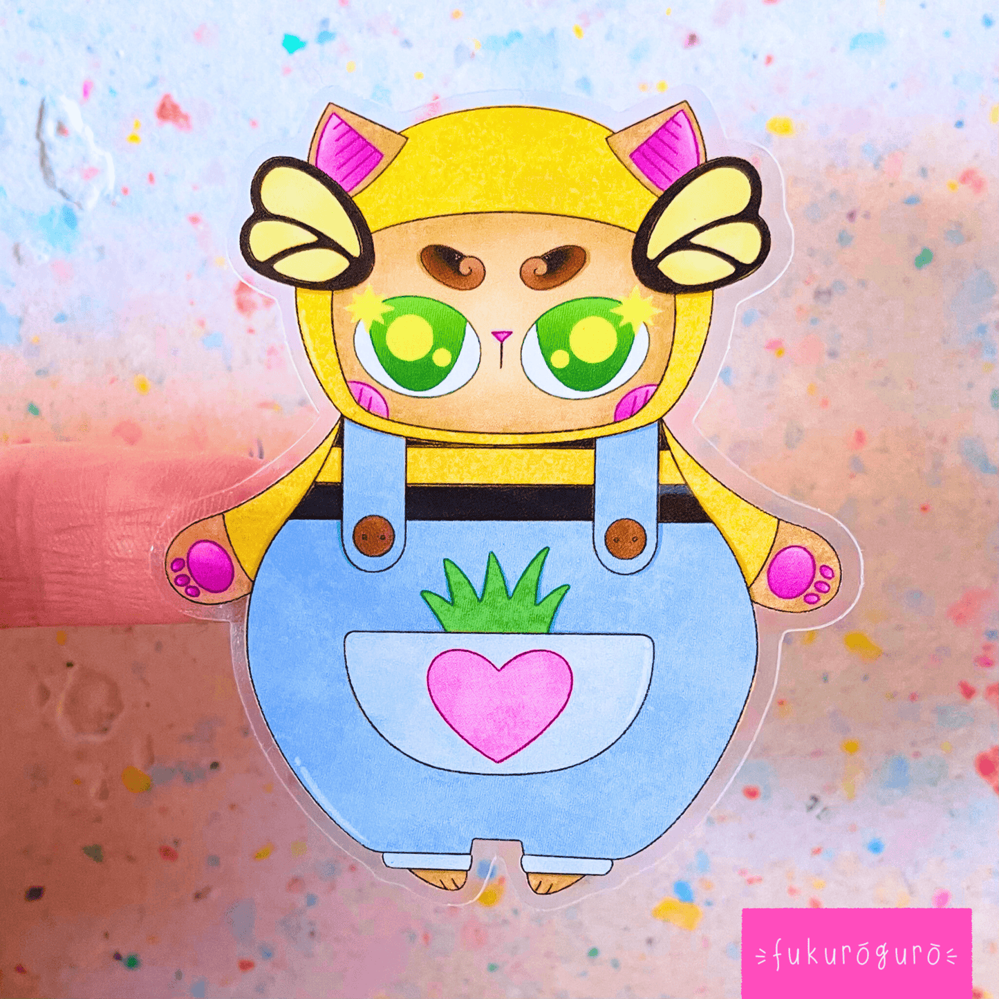 beekeeper cat transparent cat sticker