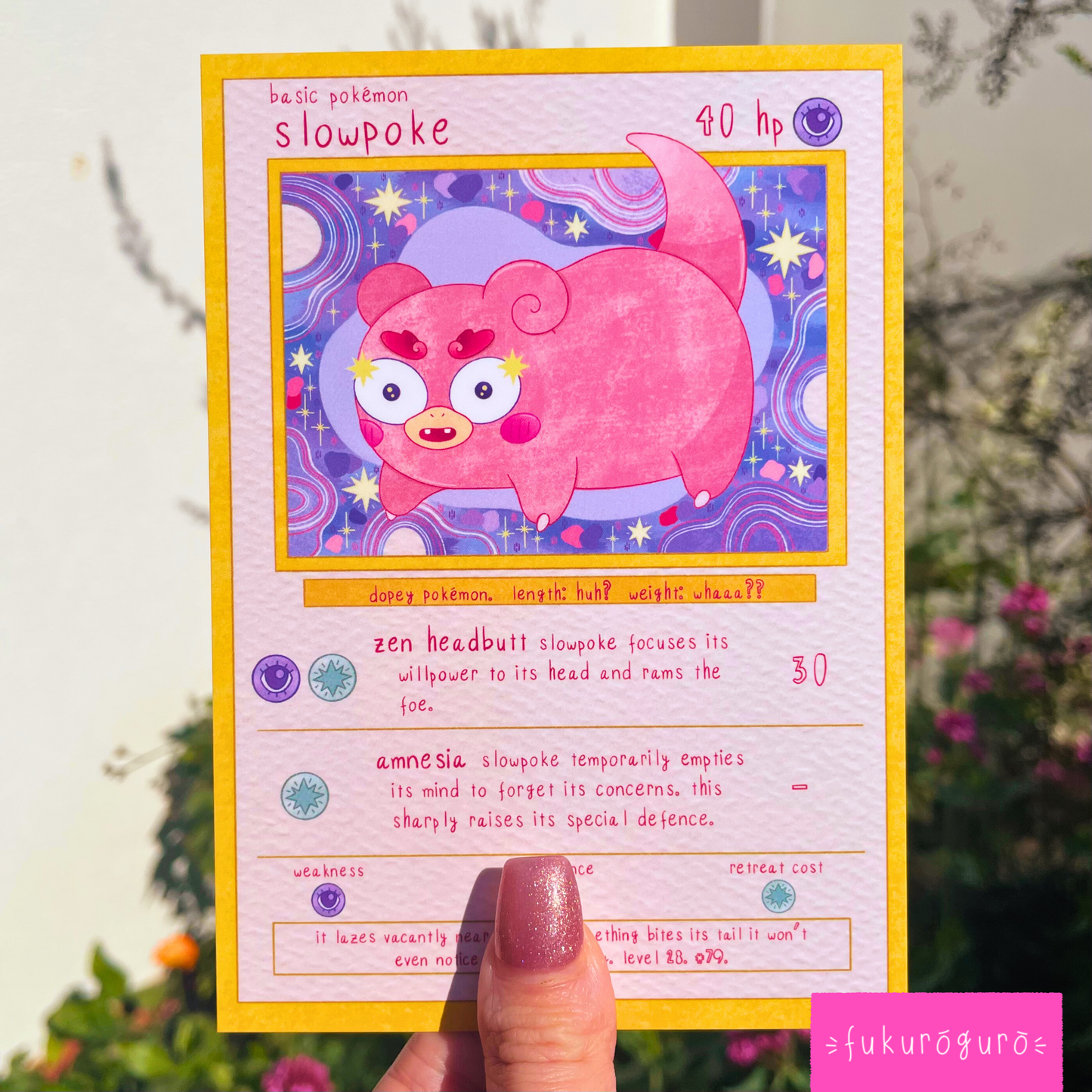 #79 stupified slowpoke pokémon card art print